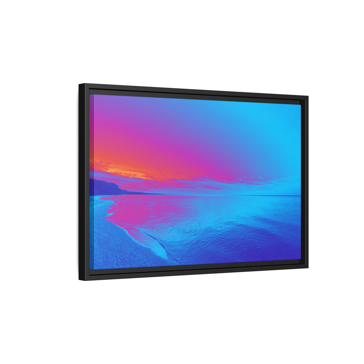 "Vibrant Symmetry"  Sunset Gradient Beach Matte Canvas Framed Wall Art