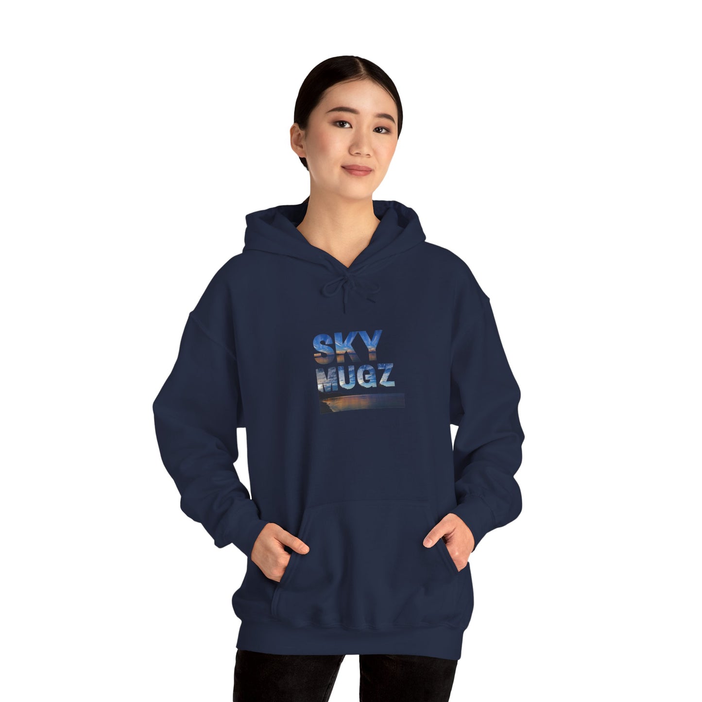 Scenic Lake Swirling Clouds Graphic Hoodie