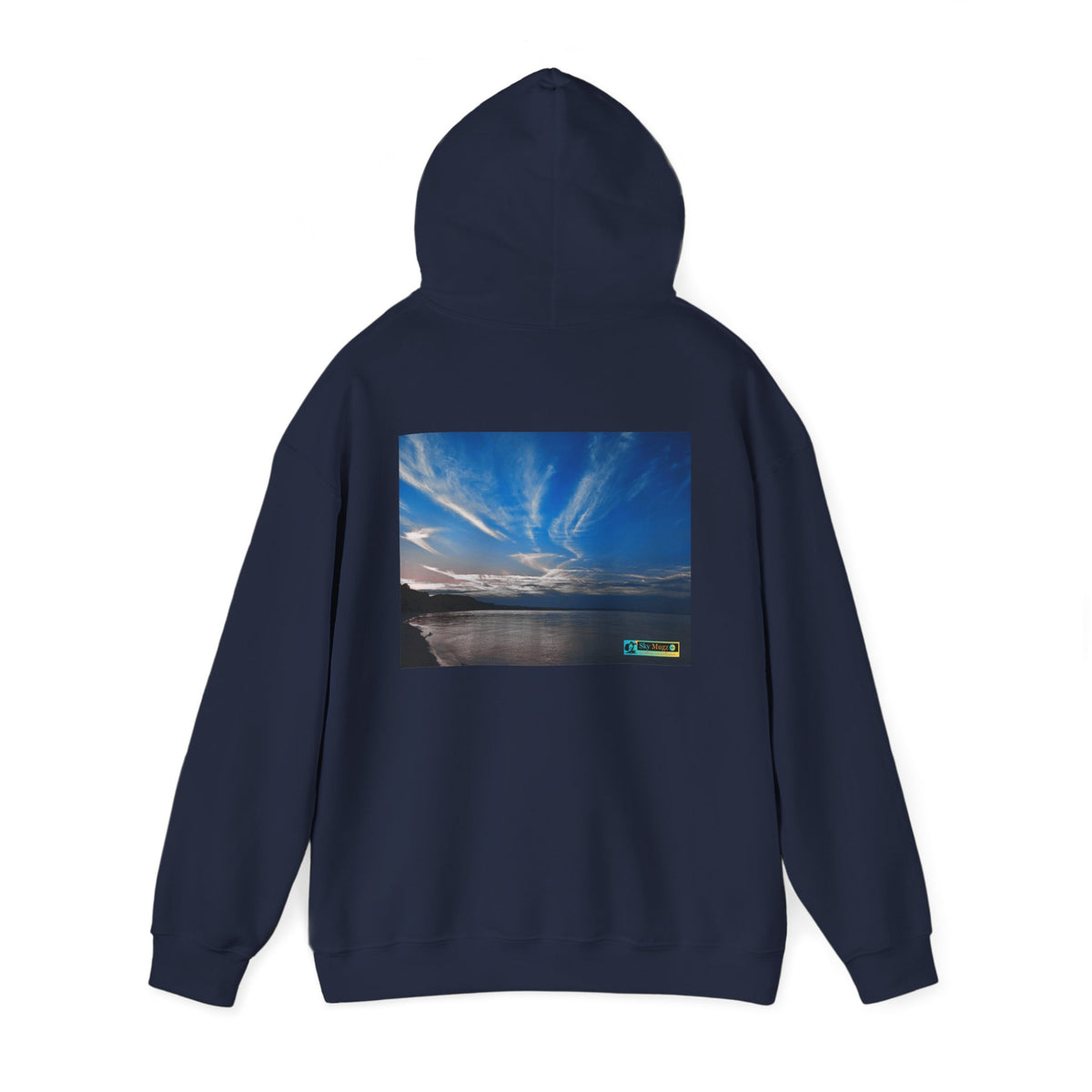 Scenic Lake Swirling Clouds Graphic Hoodie