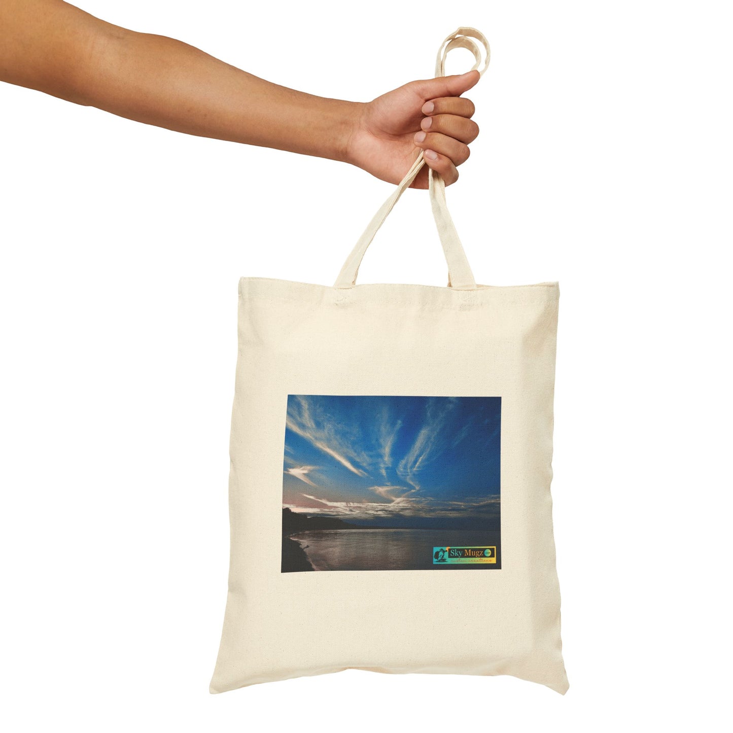 Sky Photo Canvas Tote Bag — 'SKY MUGZ' Sunset Beach Print