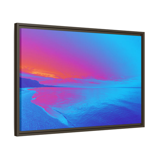 "Vibrant Symmetry"  Sunset Gradient Beach Matte Canvas Framed Wall Art