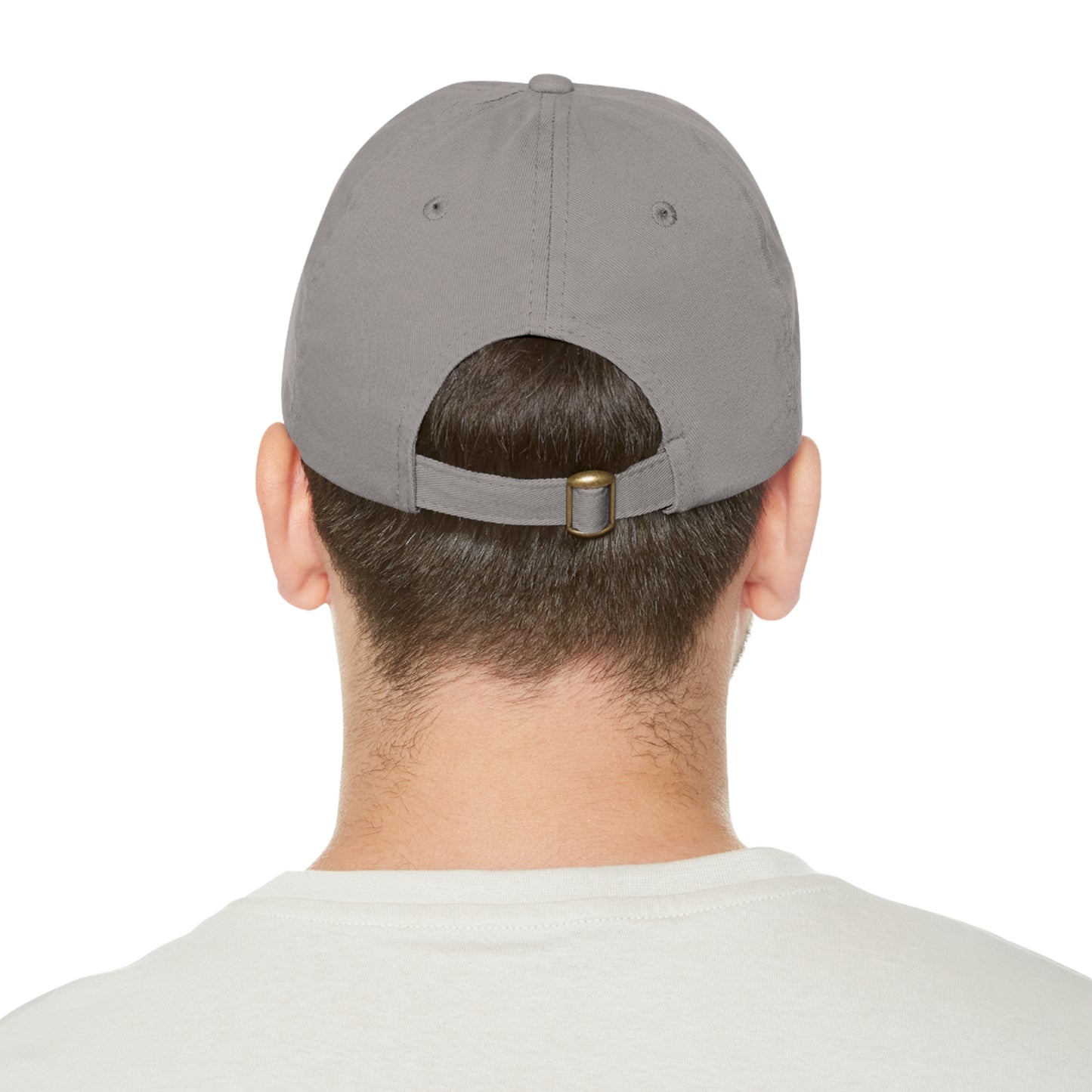 Sunset Ocean Leather Patch Dad Hat — Retro Vaporwave Beach Cap