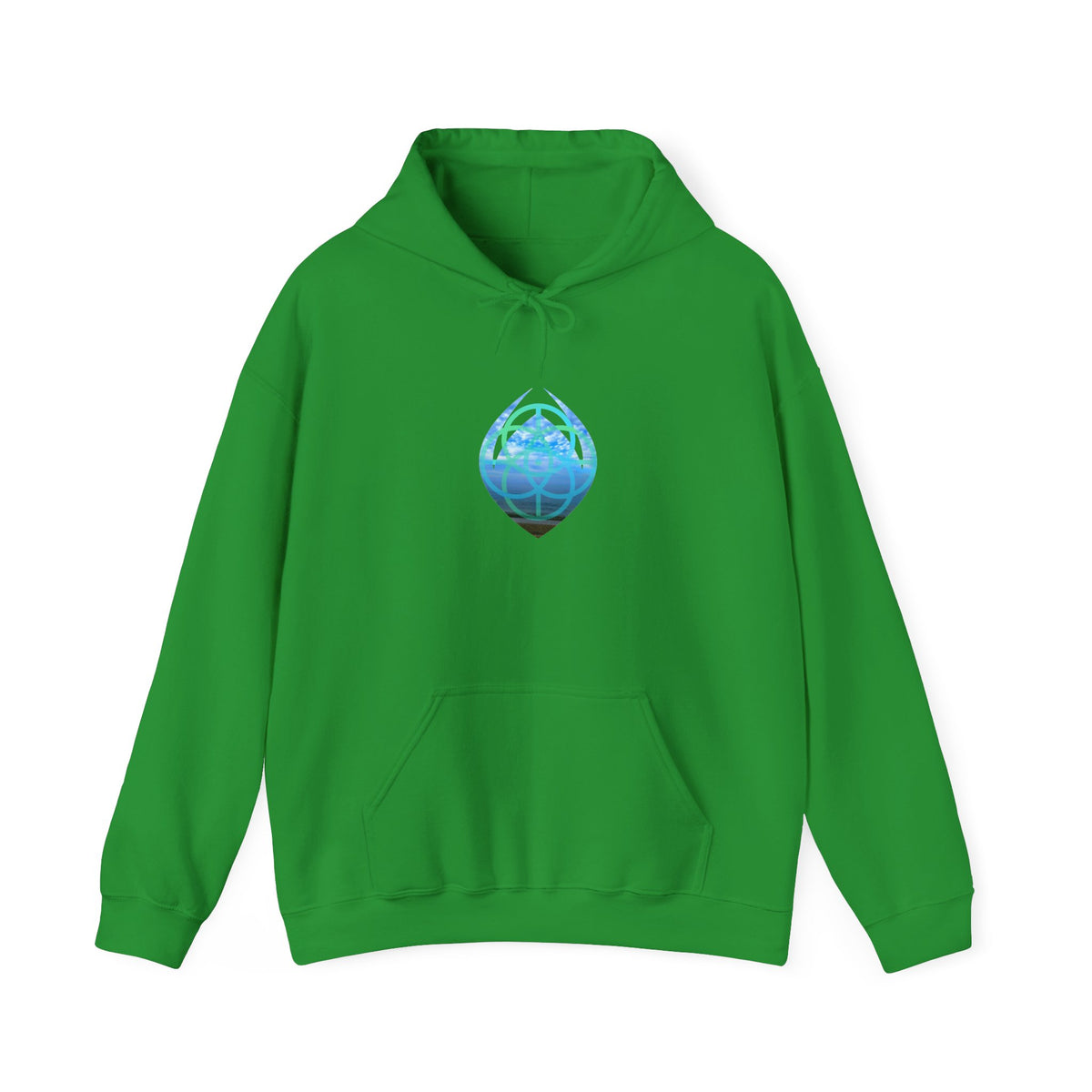 Blue Water Globe Droplet Graphic Hoodie