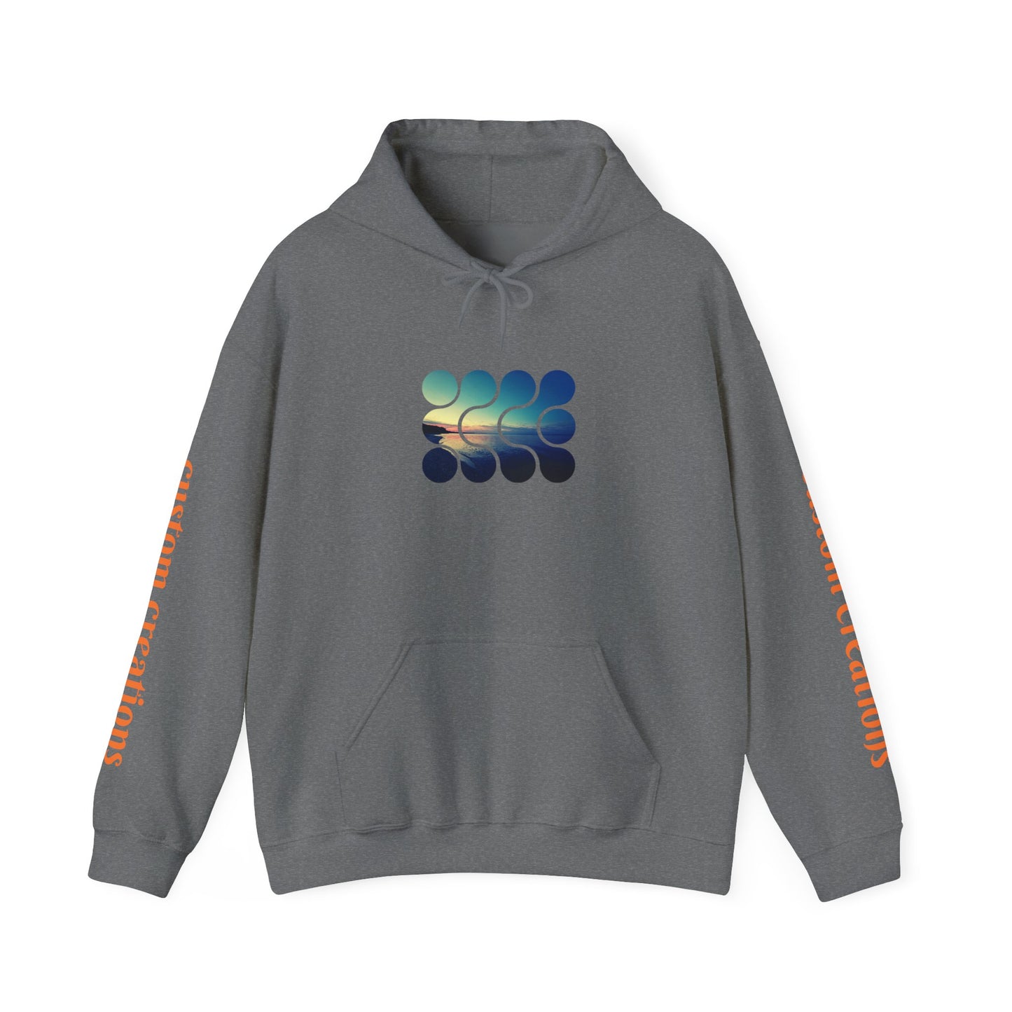 Blue-Green Symmetry Hoodie — Abstract Geometric Sweatshirt