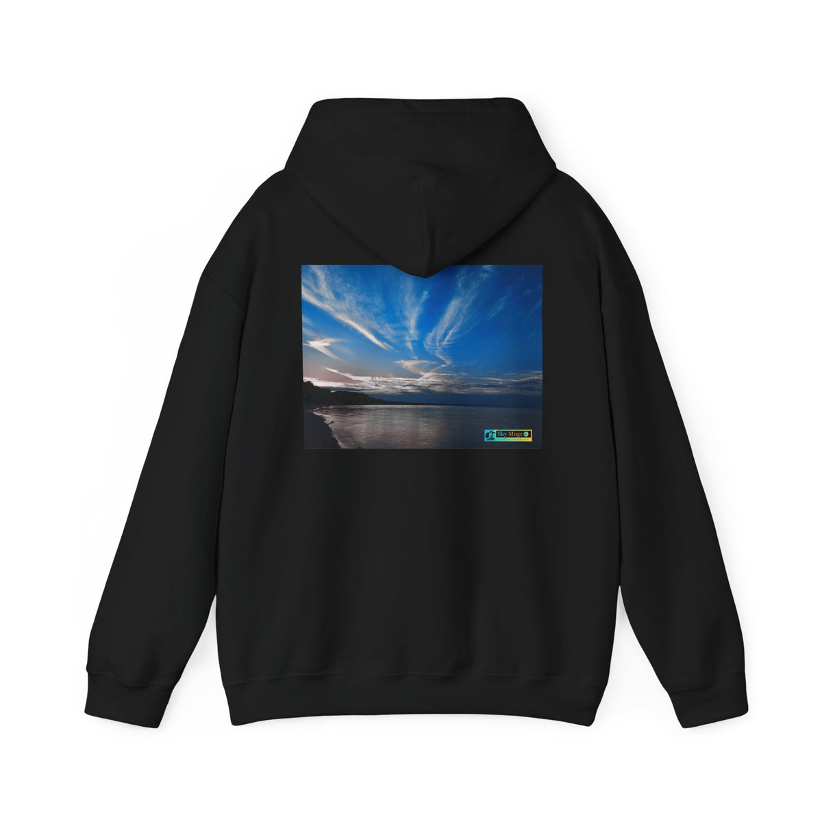 Scenic Lake Swirling Clouds Graphic Hoodie
