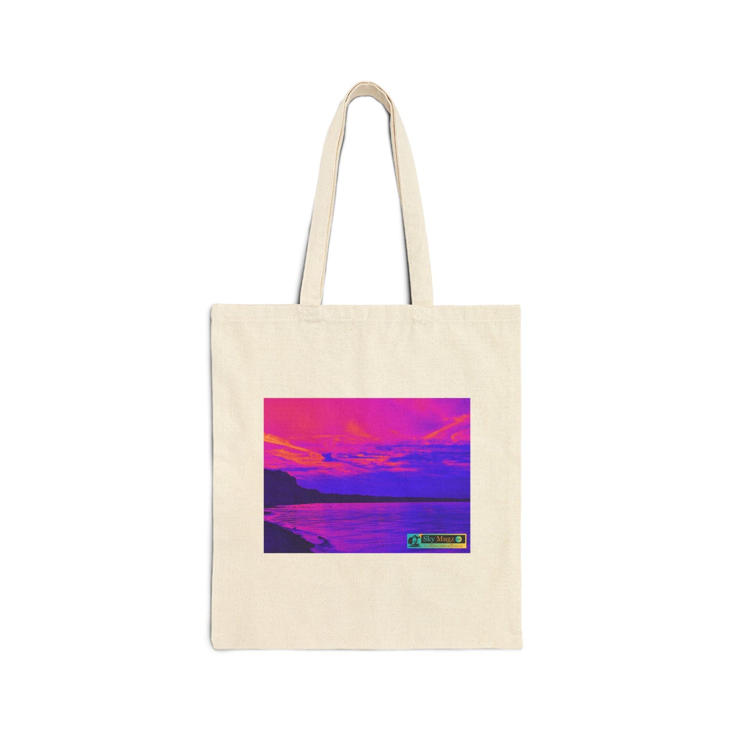 Canvas Tote Bag — Retro Vaporwave Sunset Print (Sky Mugz)