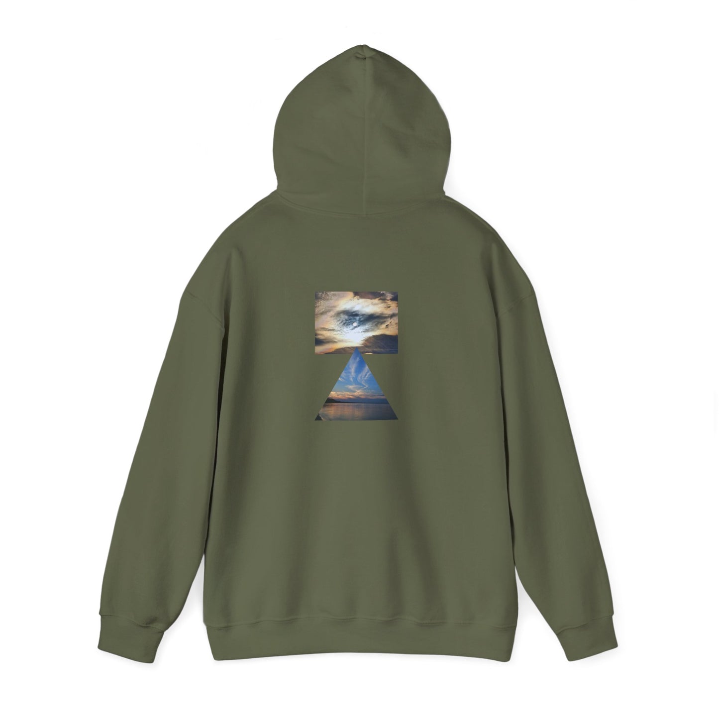 Sky Mugz Sunset Hoodie — Minimal Geometric Beach Photography Pullover