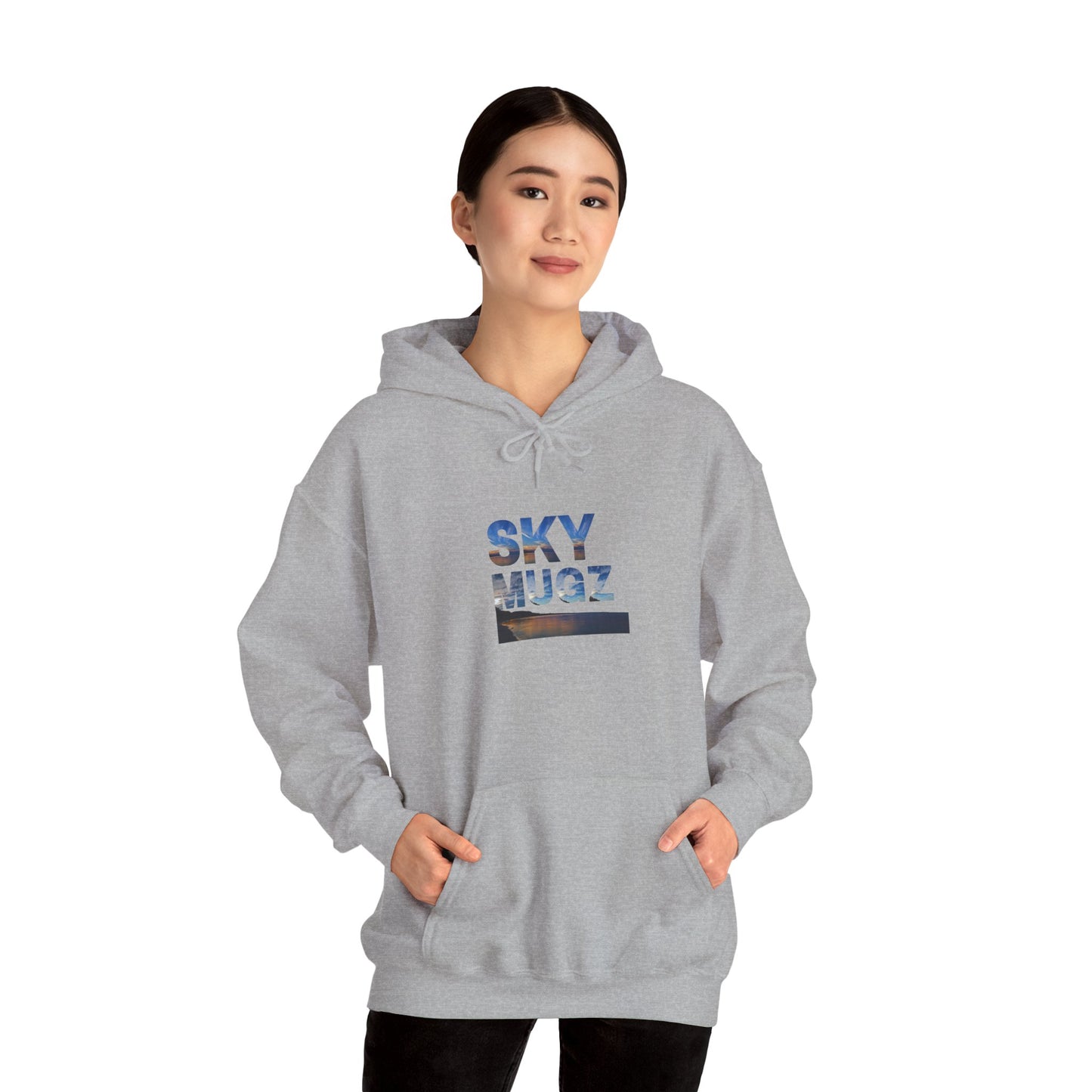 Sky Mugz Photo Hoodie — Scenic Lake & Dramatic Sky Pullover