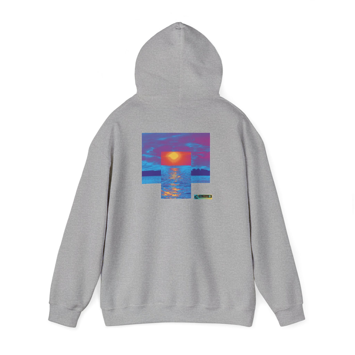 Painterly Sunset Over Water Graphic Hoodie