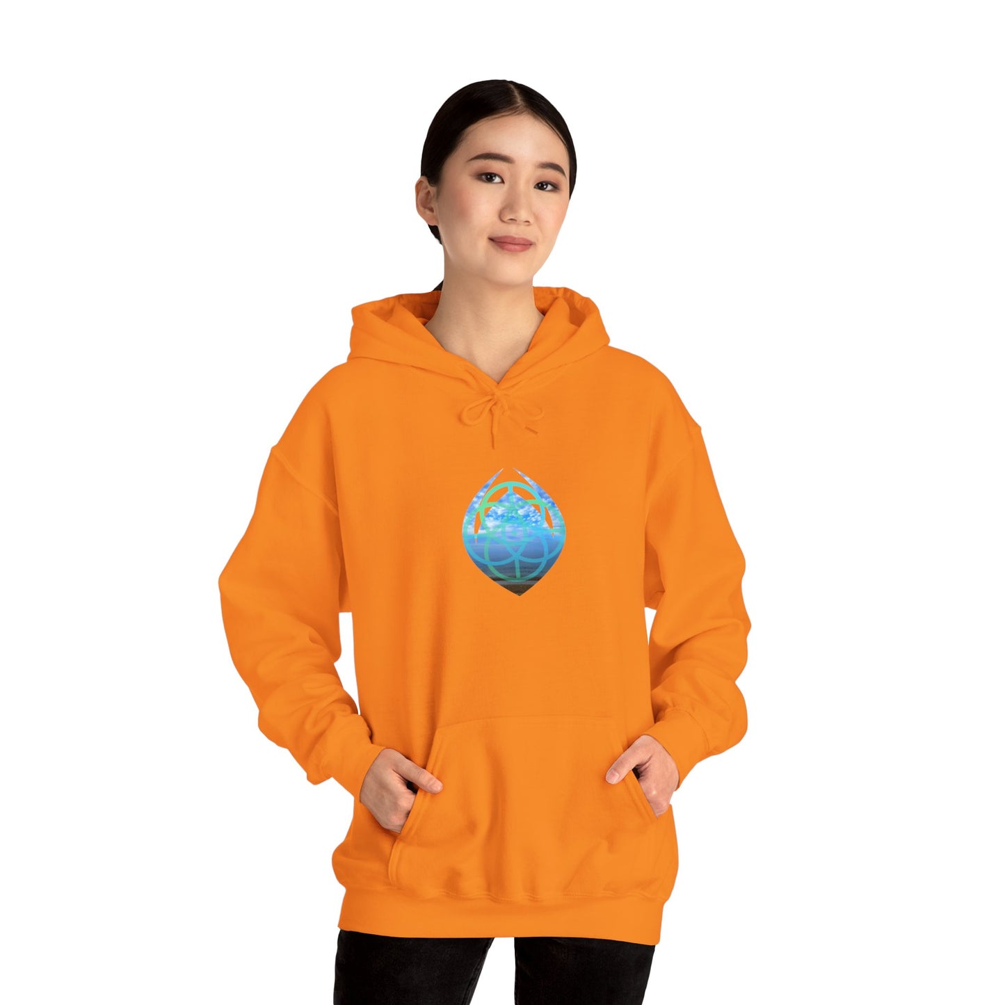 Blue Water Globe Droplet Graphic Hoodie