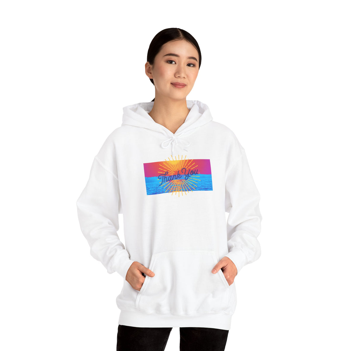 Warm Sunrise Rainbow Graphic Hoodie