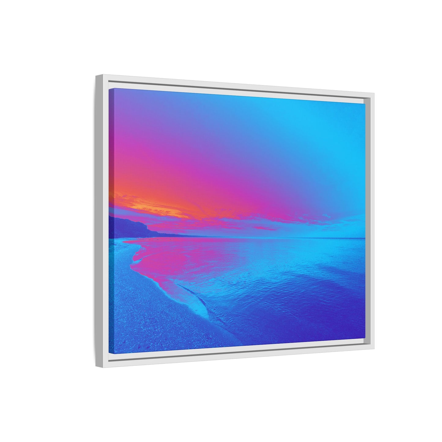 "Vibrant Symmetry"  Sunset Gradient Beach Matte Canvas Framed Wall Art