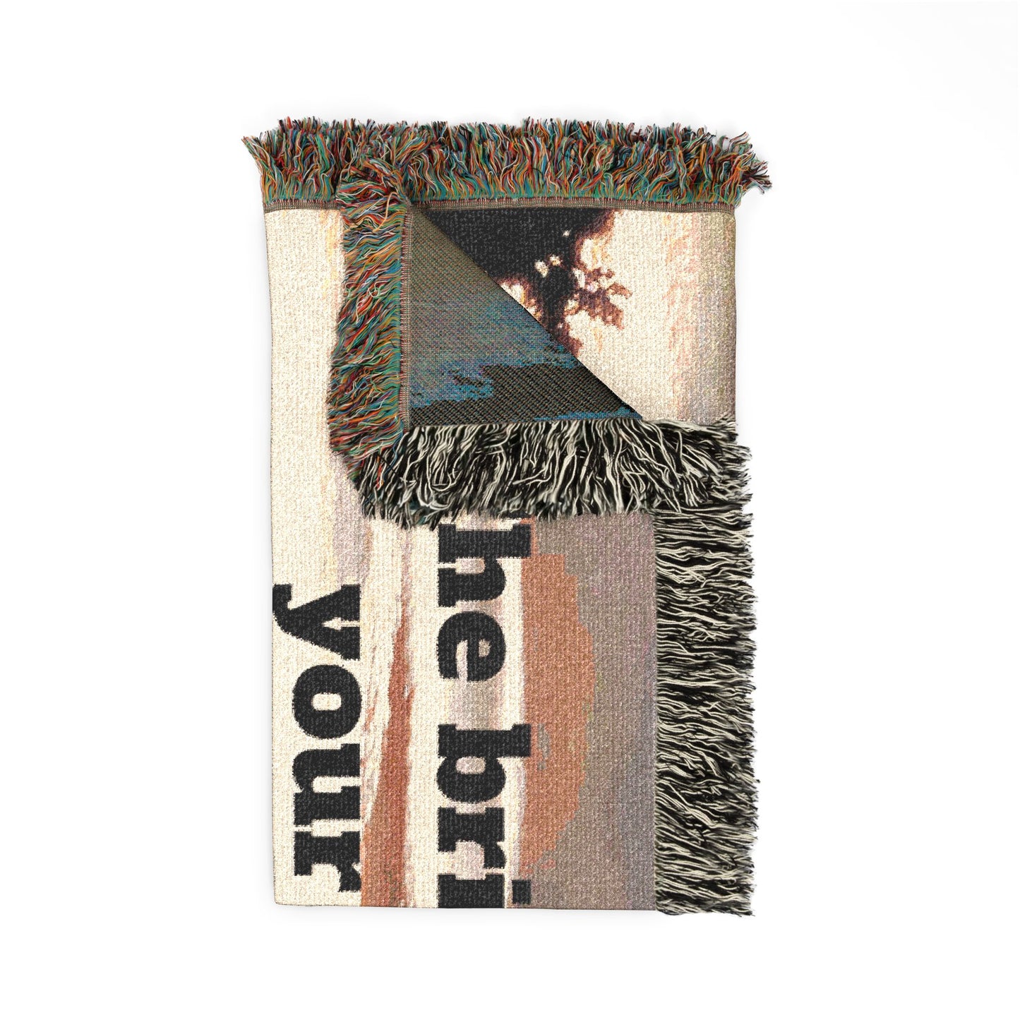 Sunset Message Woven Blanket — "Express Yourself in Print" Cozy Decorative Throw