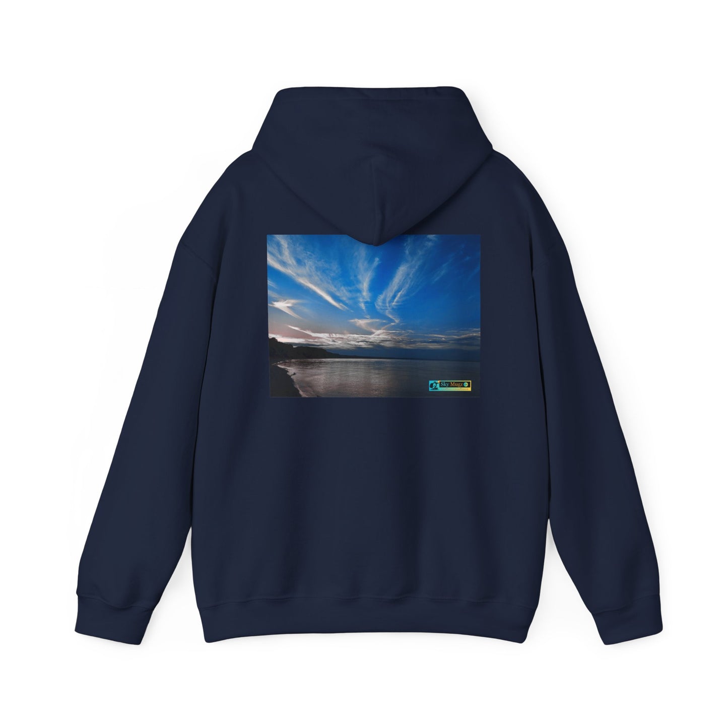 Scenic Lake Swirling Clouds Graphic Hoodie