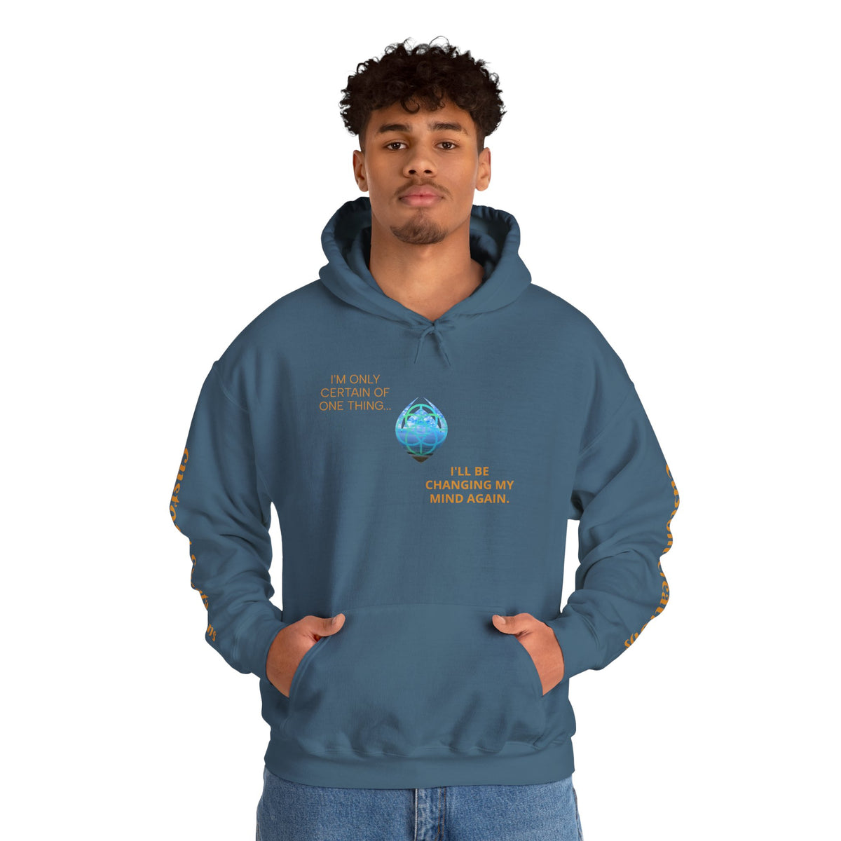 Blue Water Globe Droplet Graphic Hoodie
