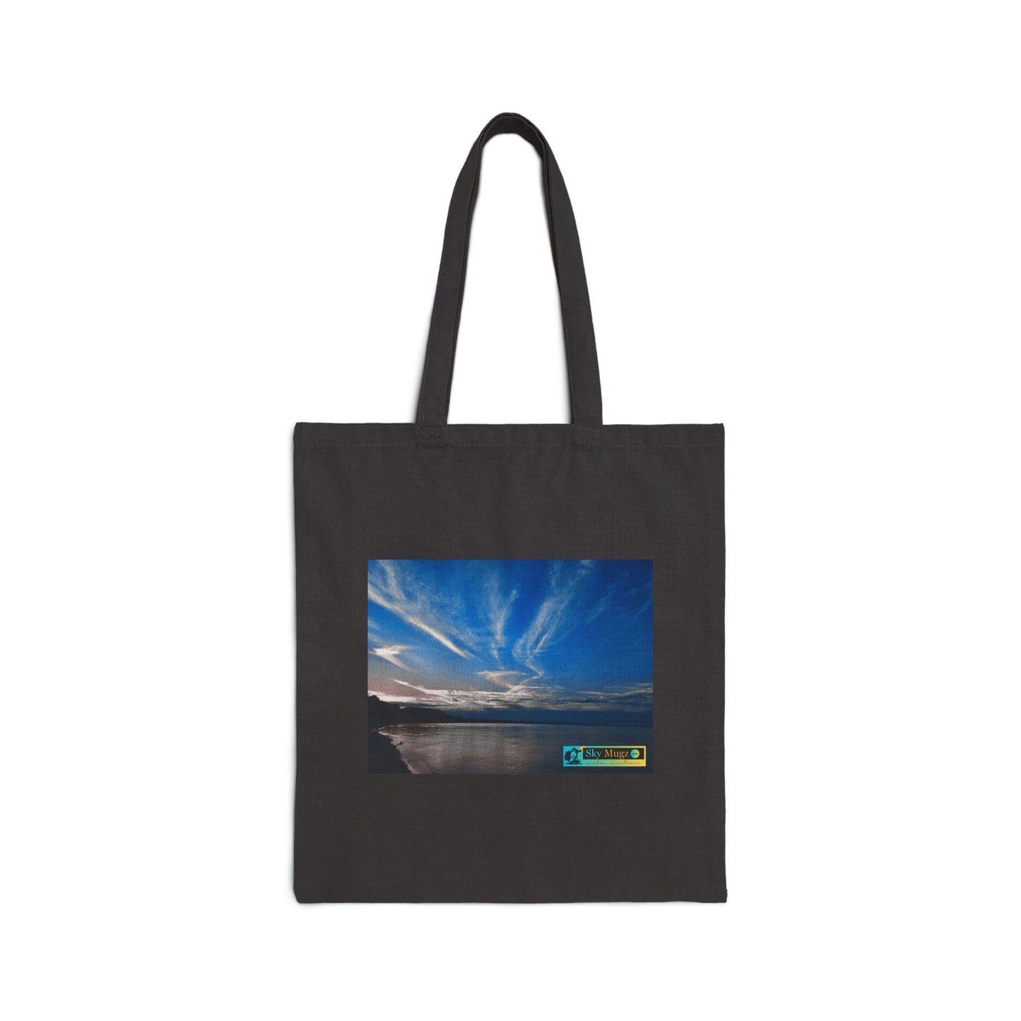 Sky Photo Canvas Tote Bag — 'SKY MUGZ' Sunset Beach Print