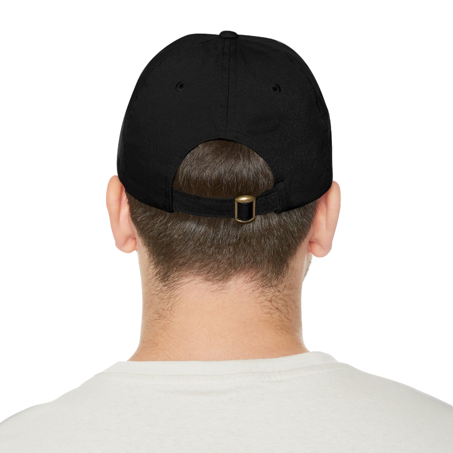 Round Leather Patch Dad Hat —"Sun Peaking Over the Clouds"-Patch Cap