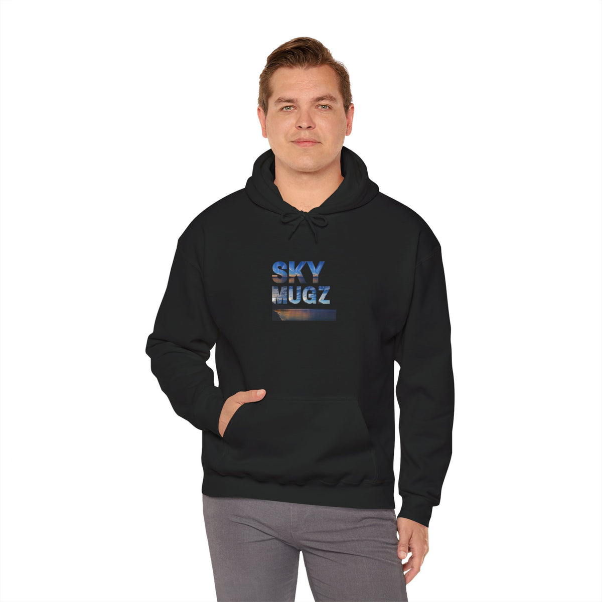 Sunset Horizon Block Letter Graphic Hoodie