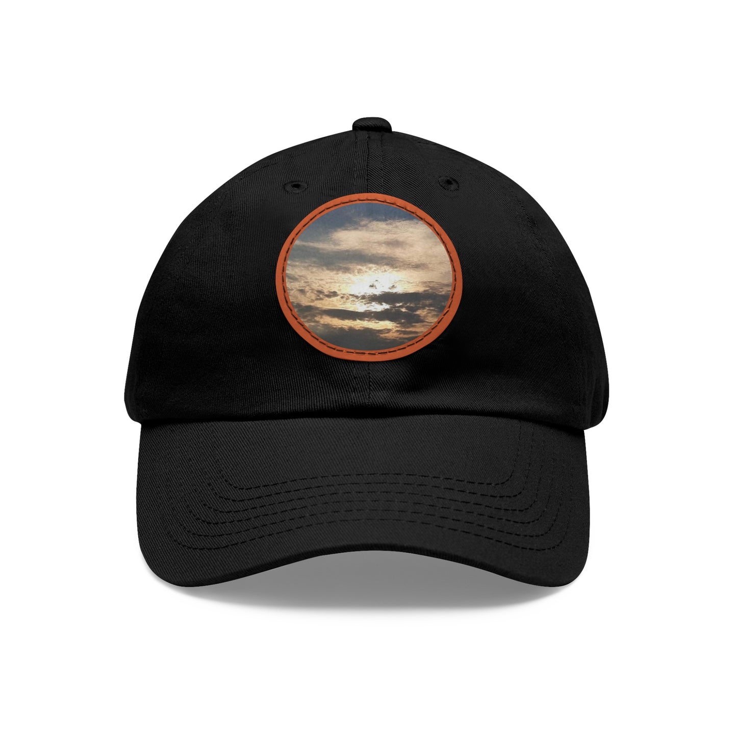 Dad Hat with Leather Patch (Round)