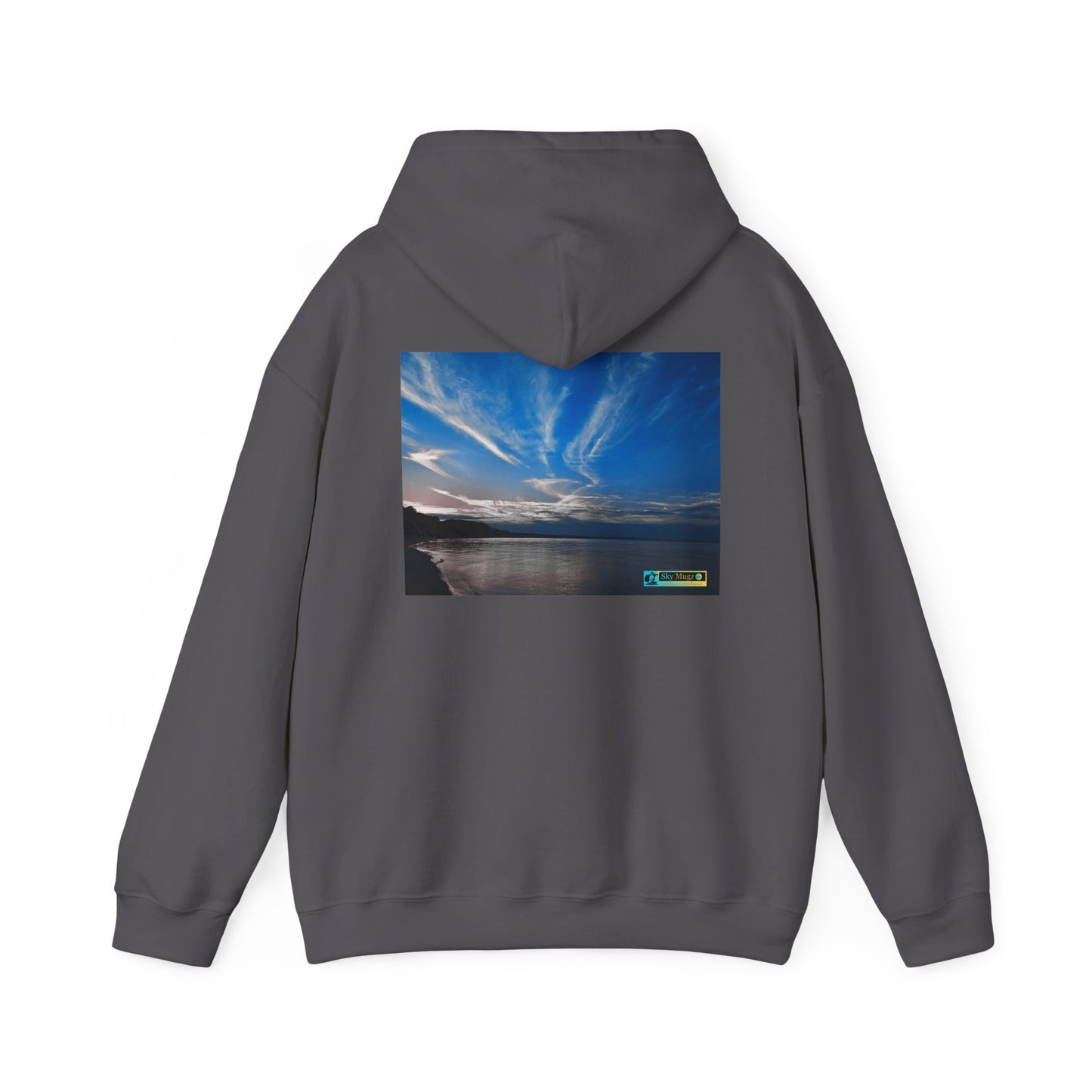 Scenic Lake Swirling Clouds Graphic Hoodie