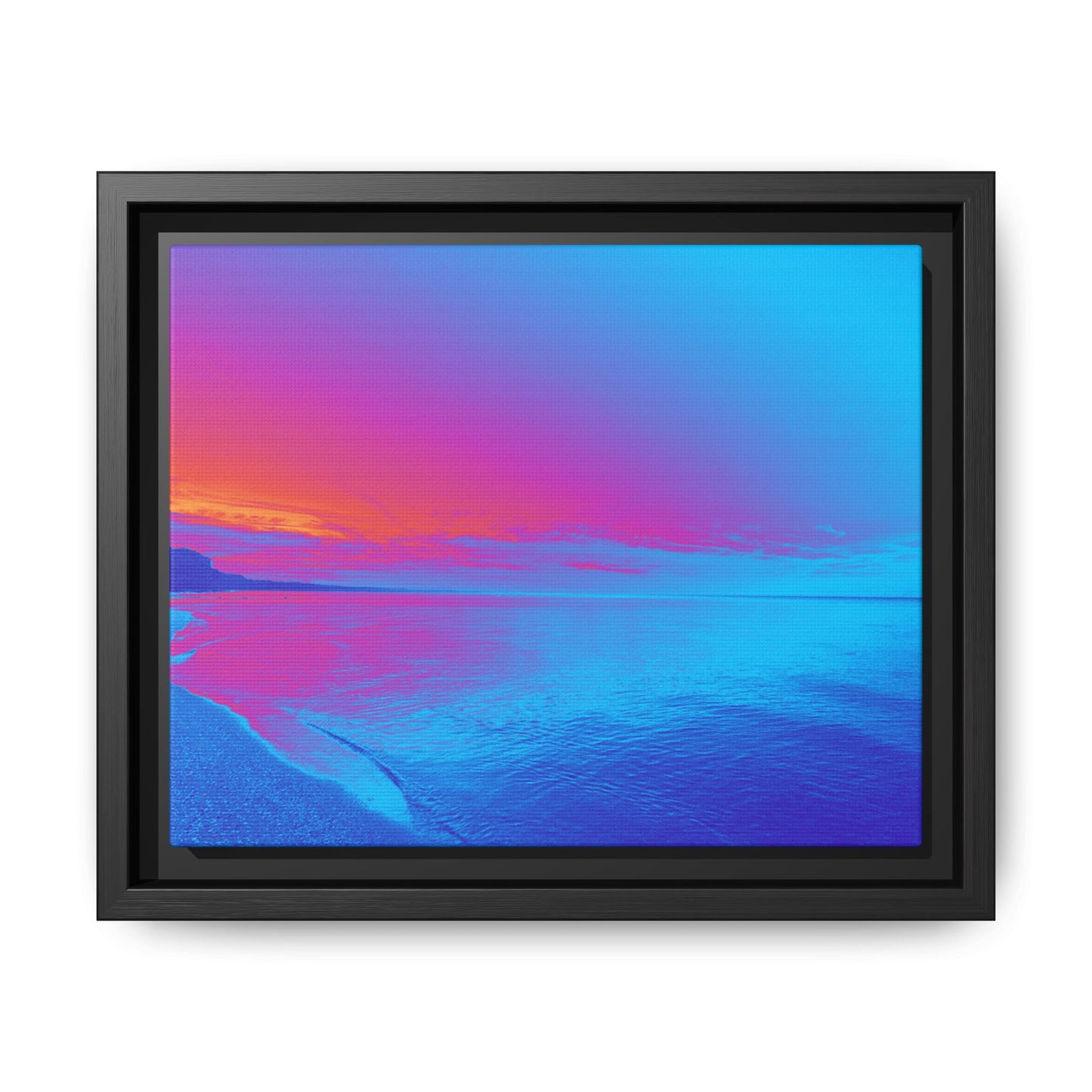 "Vibrant Symmetry"  Sunset Gradient Beach Matte Canvas Framed Wall Art
