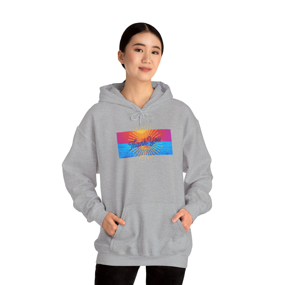 Warm Sunrise Rainbow Graphic Hoodie
