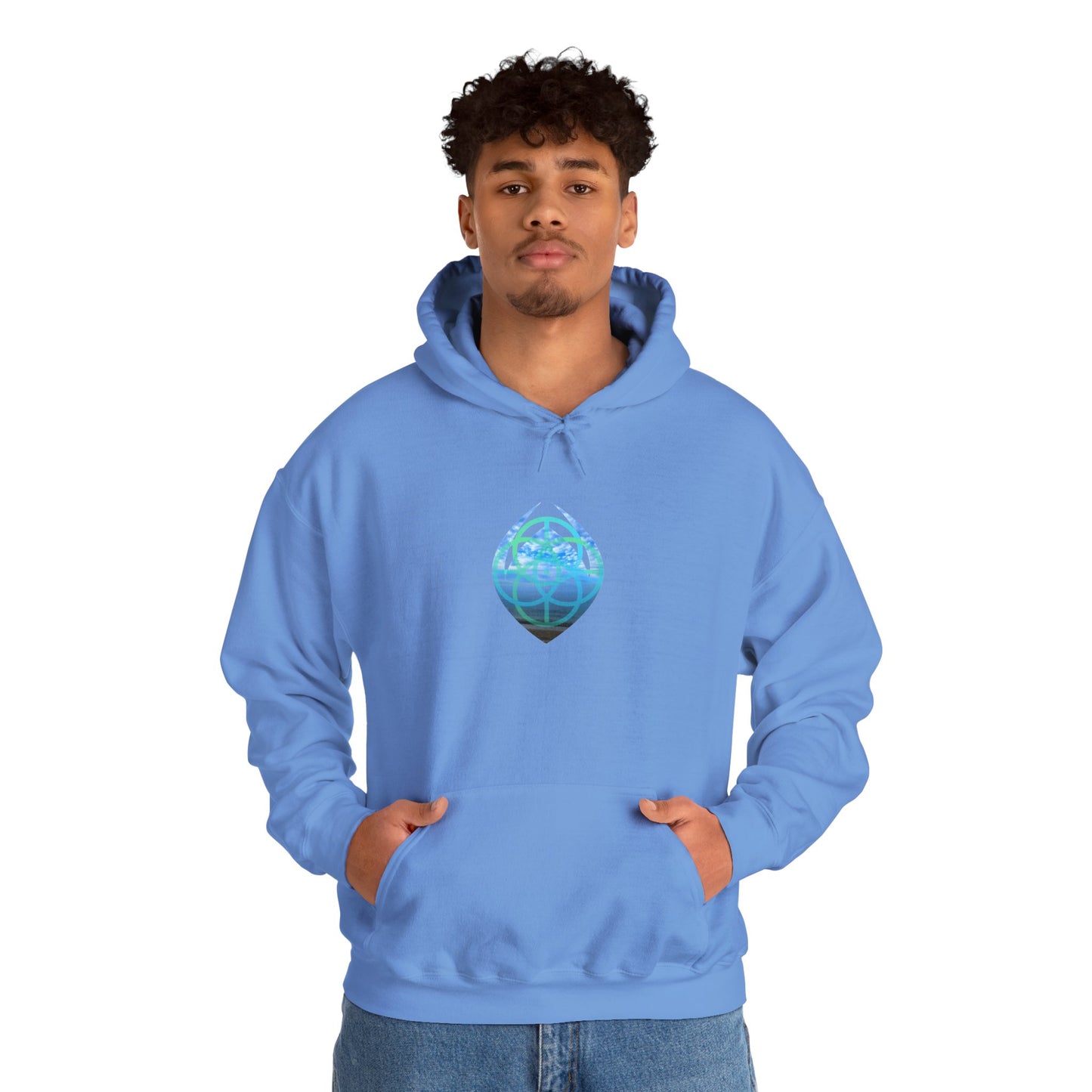 Blue Water Globe Droplet Graphic Hoodie