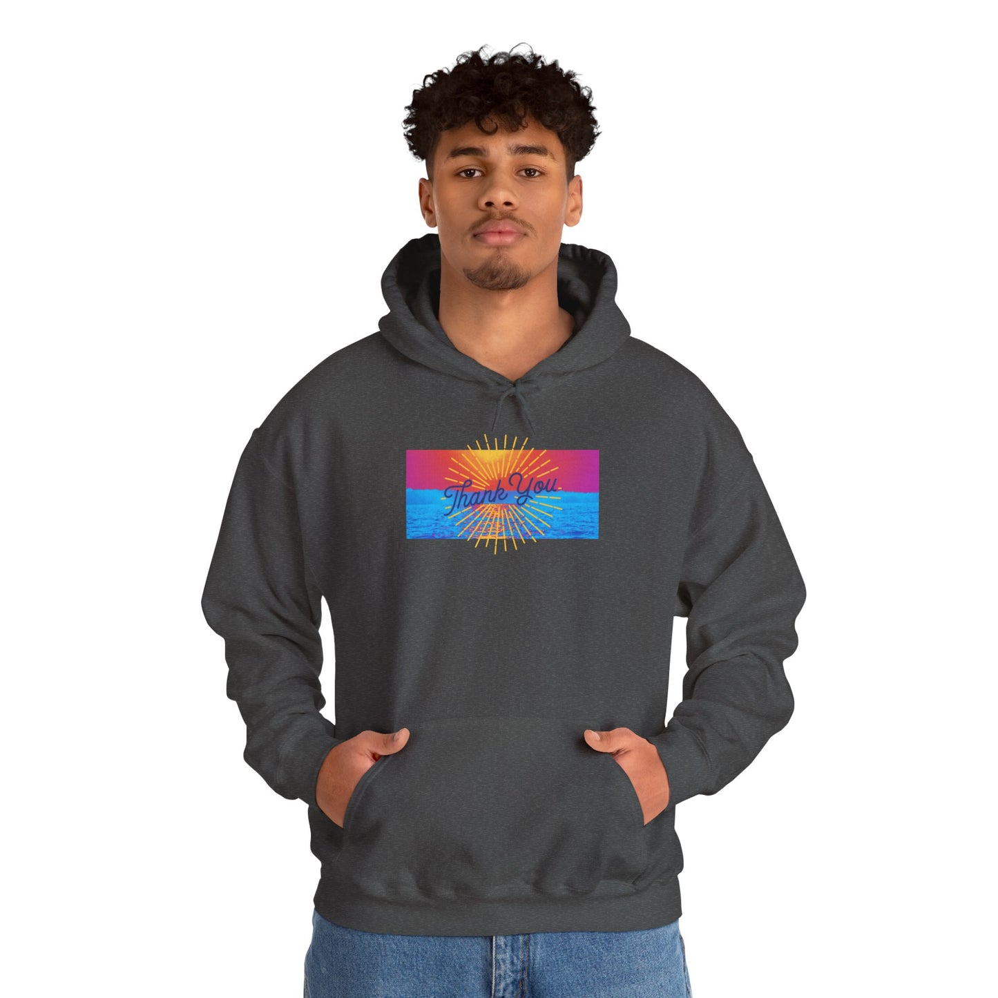 Hoodie - Sunshine Rainbow "Good Vibes" Graphic Pullover