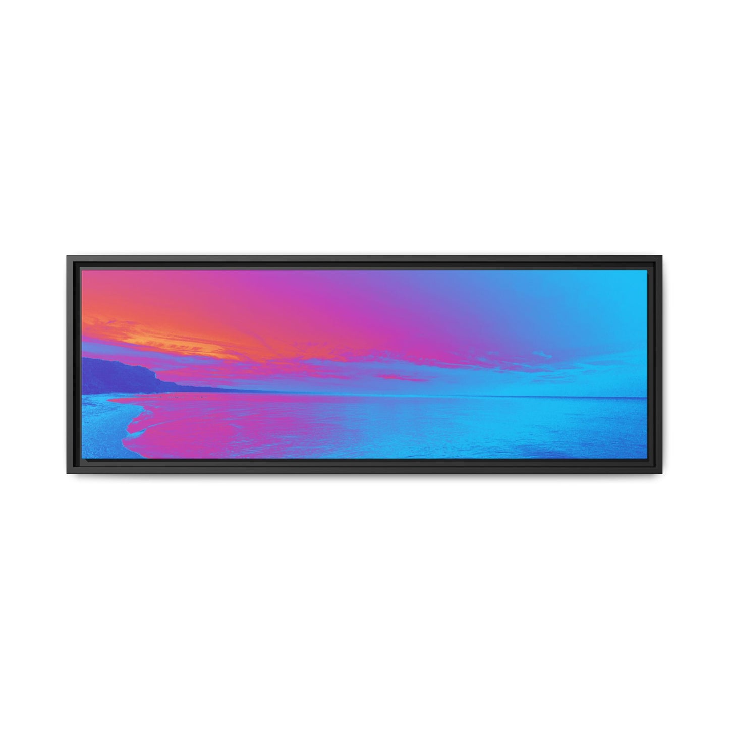 "Vibrant Symmetry"  Sunset Gradient Beach Matte Canvas Framed Wall Art