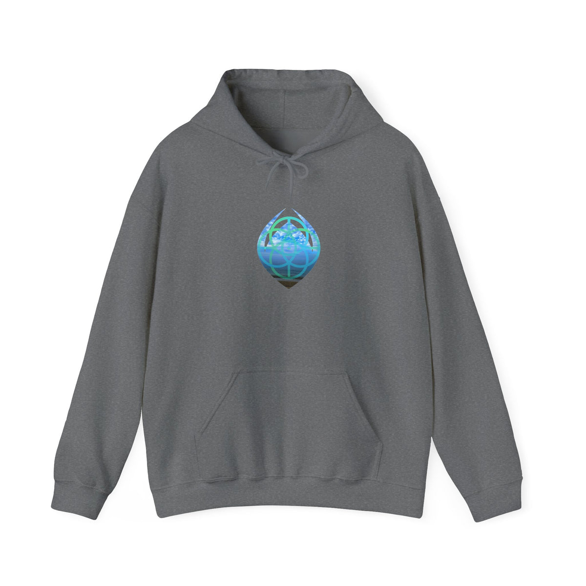Blue Water Globe Droplet Graphic Hoodie