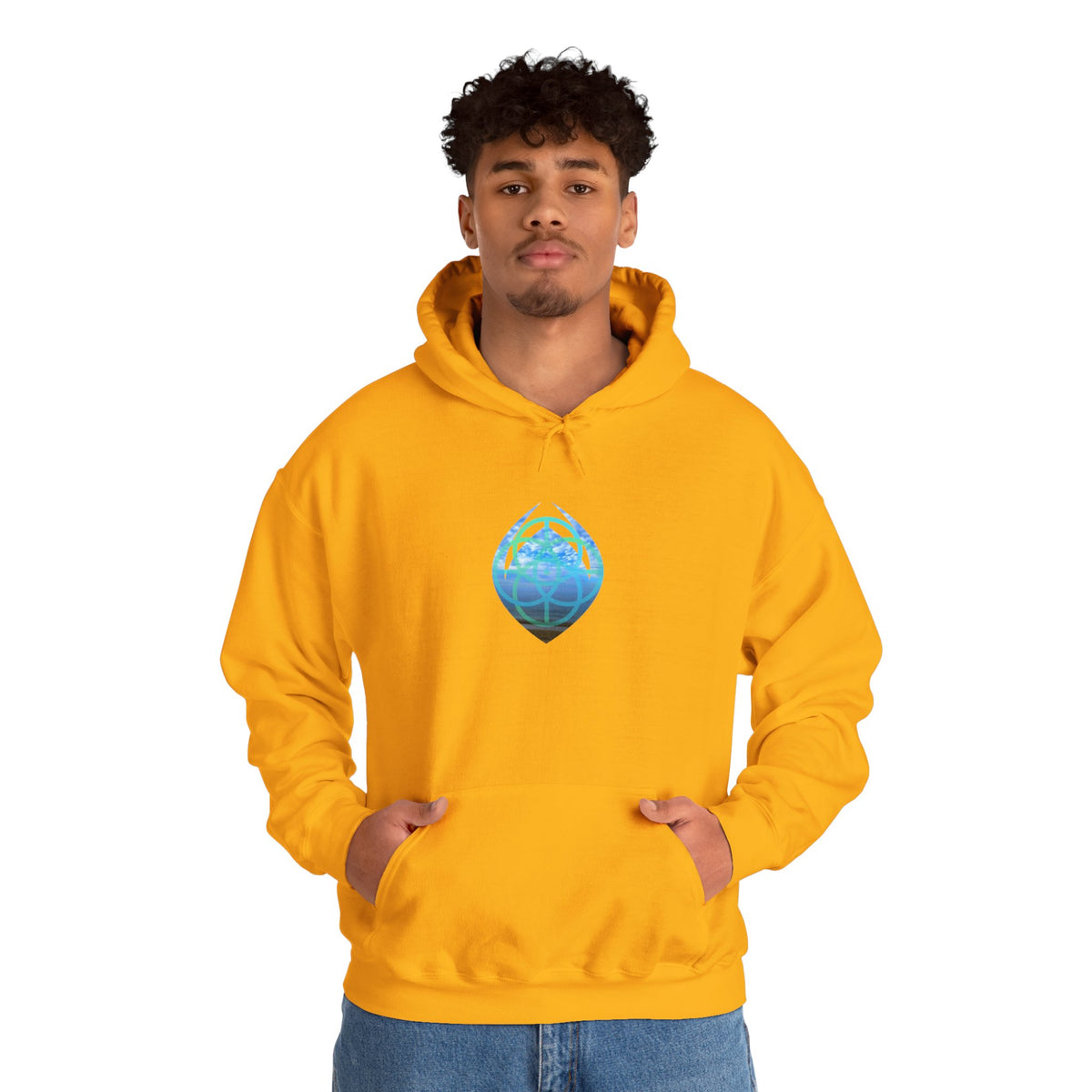 Blue Water Globe Droplet Graphic Hoodie