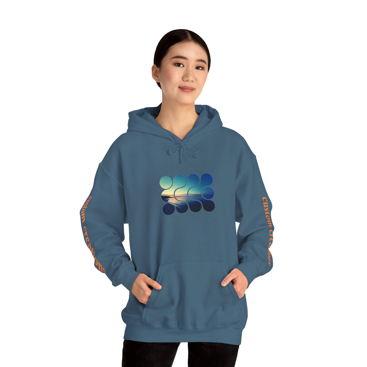Cool Teal Deep Sea Graphic Hoodie