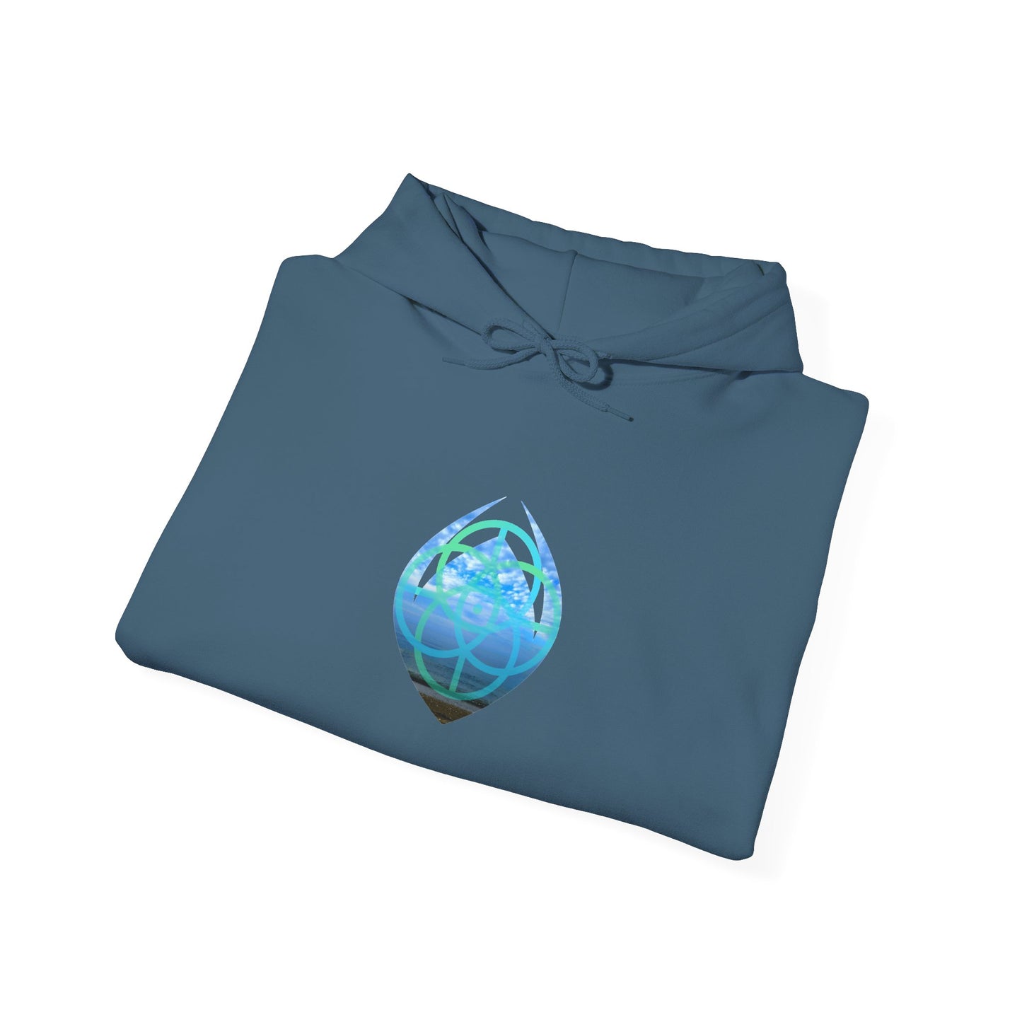 Blue Water Globe Droplet Graphic Hoodie