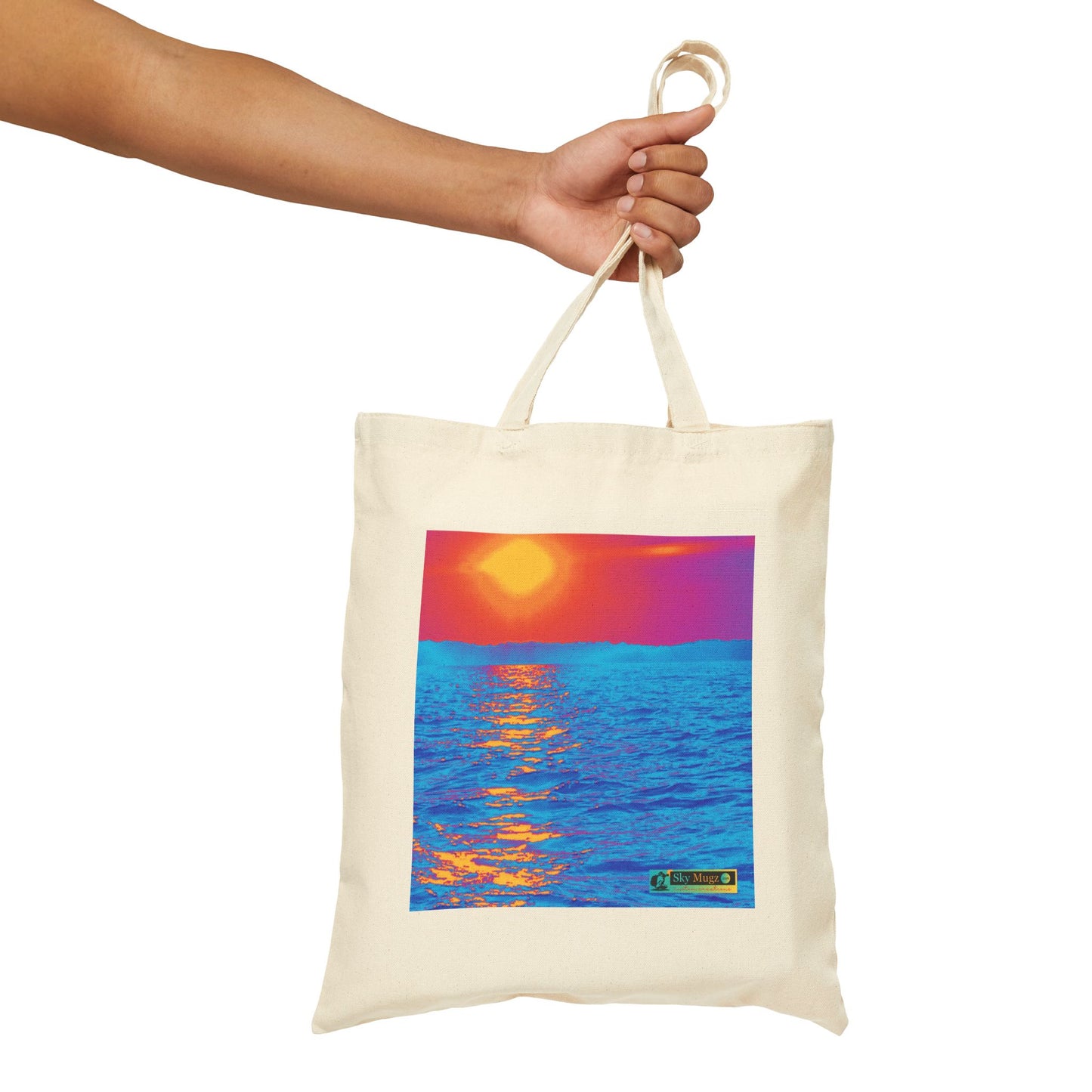 Sunset Ocean Canvas Tote — Vibrant Beach Art Cotton Tote