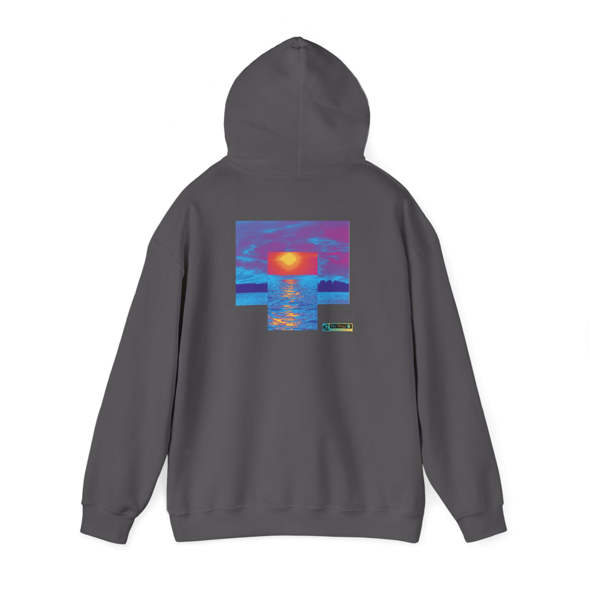 Painterly Sunset Over Water Graphic Hoodie