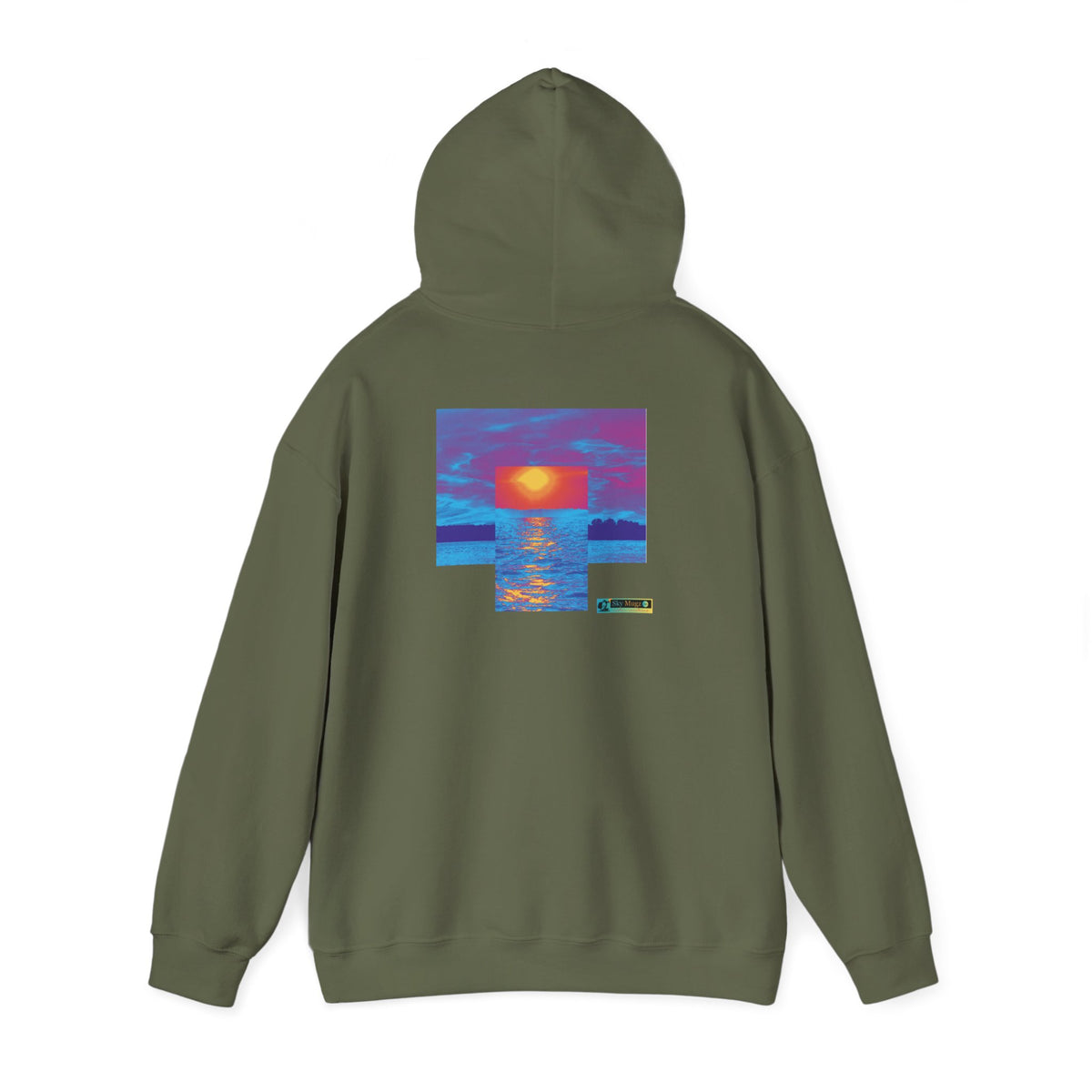 Painterly Sunset Over Water Graphic Hoodie