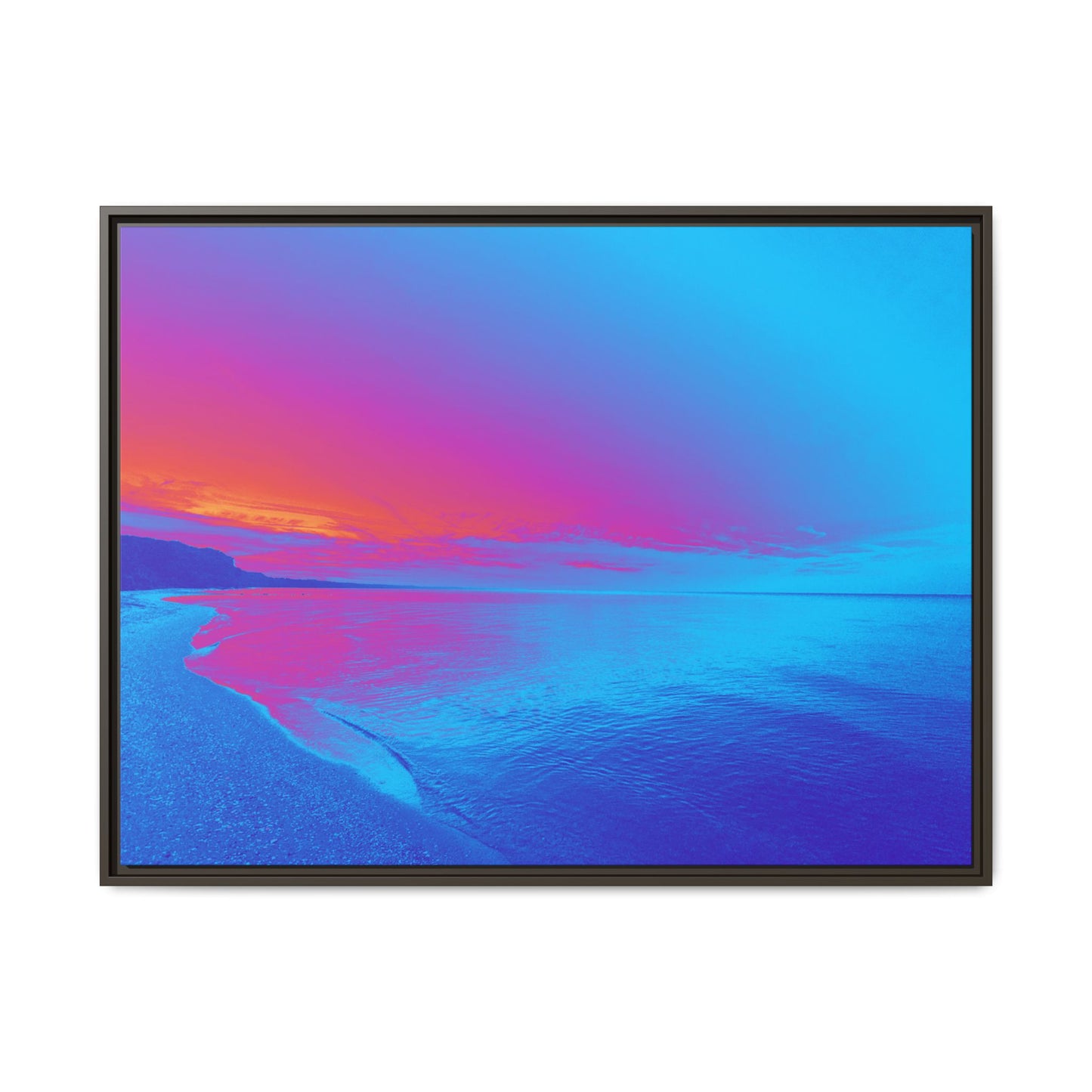 "Vibrant Symmetry"  Sunset Gradient Beach Matte Canvas Framed Wall Art