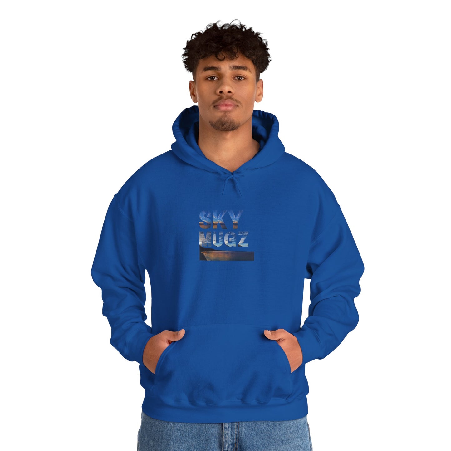 Scenic Lake Swirling Clouds Graphic Hoodie