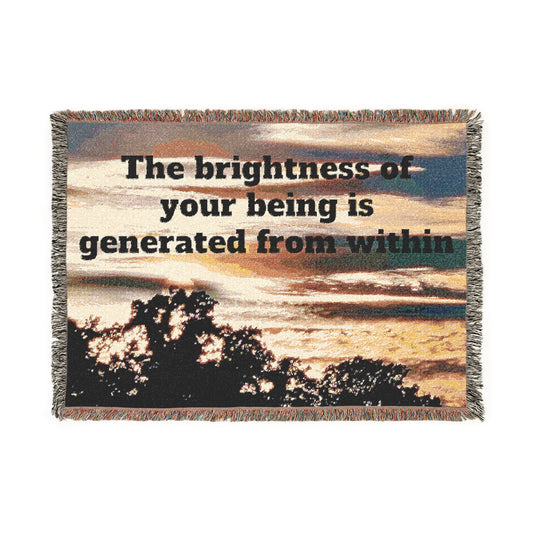Sunset Message Woven Blanket — "Express Yourself in Print" Cozy Decorative Throw