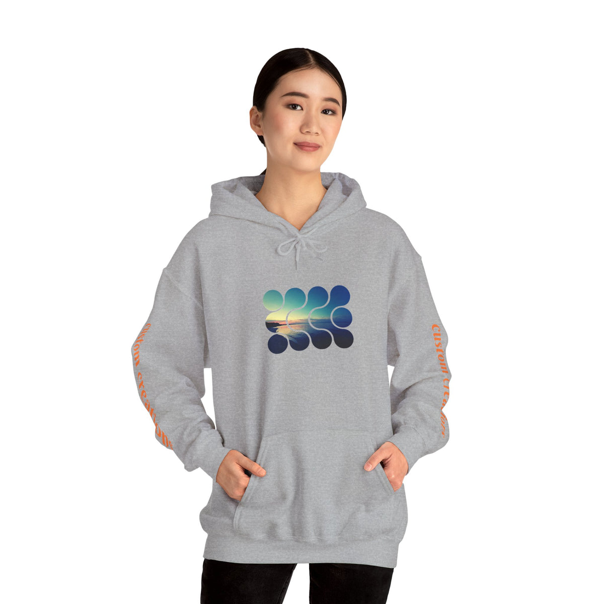 Cool Teal Deep Sea Graphic Hoodie